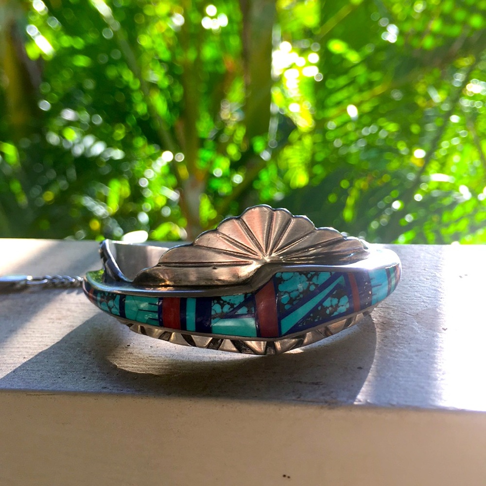 Navajo Alvin Yellowhorse.  5 Stone Inlay